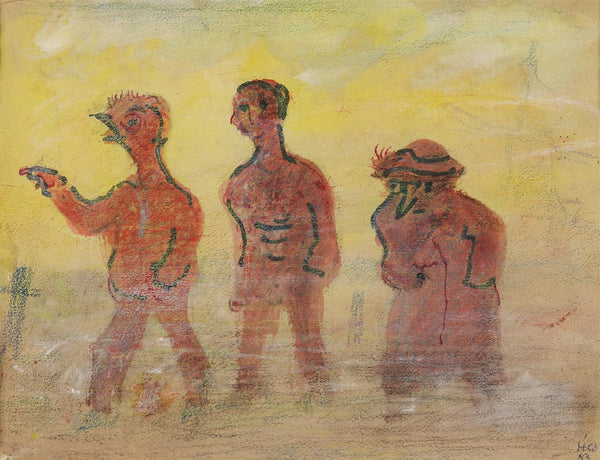 harm kamerlingh onnes, mixed technique three figures