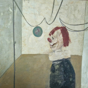 Jan van Heel - Clown - Painting for sale Oil on canvas, signed top left, dated 1973. 90 cm x 100 cm. Not framed.