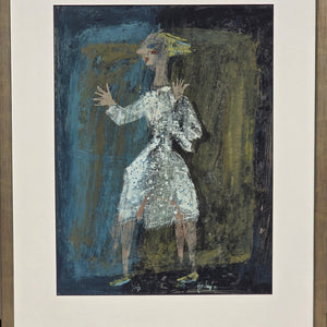 Jan van Heel, Gouache with playing child, framed