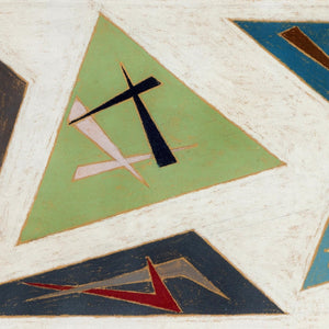 Pieter de Haard  'composition KR9' abstract pastel on paper framed and signed painting for sale