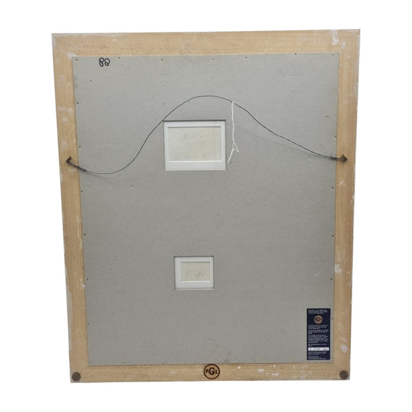 abstract painting by Pieter de Haard, dated 1946, with green tones backside
