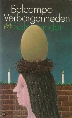 Dolf Zwerver, Veiled with Egg, 1976. Oil on board painting depicting a veiled woman with an egg in a nest, picture of the book belcampo
