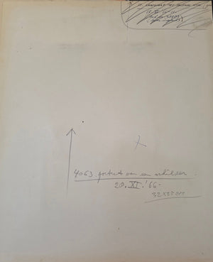 achterkant schilderij | portret van een schilder | Eugene Brands | met tekst en datum