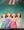 Lithograph by Dolf Zwerver: four women dressed in green, blue, pink and white look upward at two bare feet hanging above them, against a blue-green background.