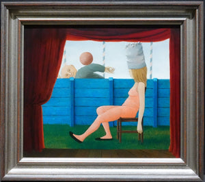 Dolf Zwerver | Outside the tent | painting Oil on board | 33 × 40 cm | Signed | Figurative scene | with frame
