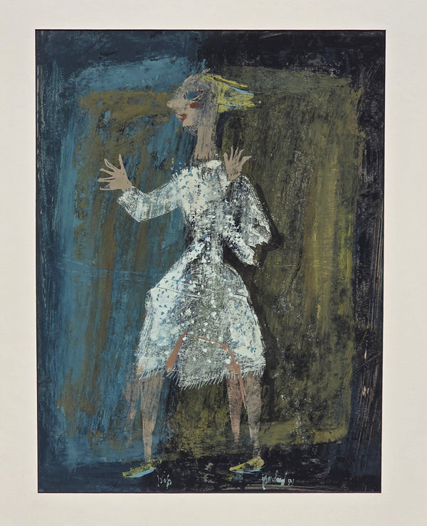 Jan van Heel Gouache playing child, without frame