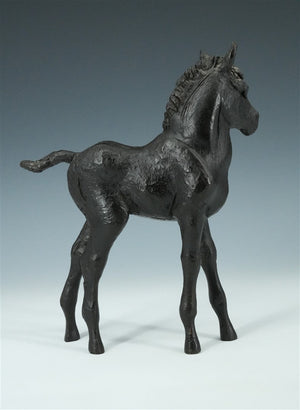 A patinated bronze sculpture of a foal (colt)Kunstiek