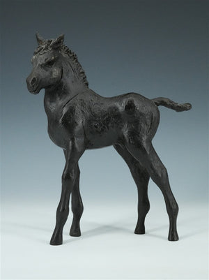 A patinated bronze sculpture of a foal (colt)Kunstiek
