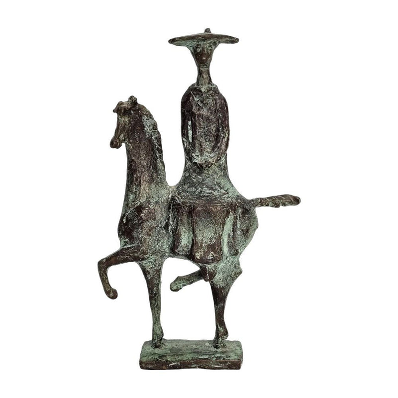 Work by Bram Roth: Amazon with hat, bronze sculpture