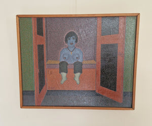 Cees Groenewoud Kramer | painting | Woman in box-bed | oil on canvas | signed lower left | 40 × 50 cm | pictured with frame