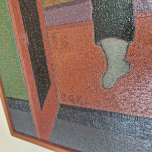 Cees Groenewoud Kramer | painting | Woman in box-bed | oil on canvas | signed lower left | 40 × 50 cm | signature