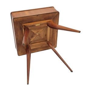 A very rare square wooden storage table - bottom, - Vittorio Lombardi, Milan, Italy ca.1950.