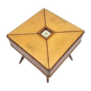 A very rare square wooden storage table - Topside Vittorio Lombardi, Milan, Italy ca.1950. Height 61 cm, width 52 cm,