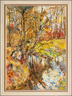 Erasmus Bernhard van Dulmen Krumpelman | The Adderhorst | Oil on canvas | Height 93 cm × width 66 cm | Landscape of De Adderhorst Estate (Drenthe) | Signed by the artist | with frame