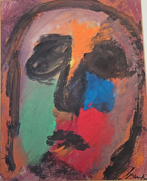 Eugène Brands | Schilderij | Een portret van een schilder | gouache | gesigneerd / gedateerd 1966 | 31 × 25 cm | zonder lijst