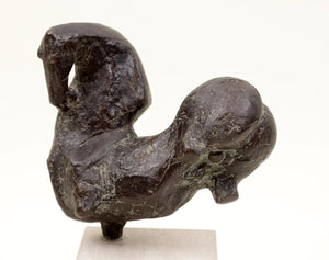 Felix van der Linden - Bronze sculpture of a horse resting on a hard stone pedestal, called Force. Kunstiek