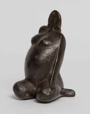 Guus Hellegers - Bronze sculpture of a pregnant woman, the naked female figure depicted kneeling, H 13 cm. sculpture for sale