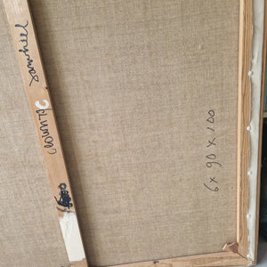 Jan van Heel | titled Clown | painting oil on canvas | signed upper left | 90 × 100 cm | backside of the painting