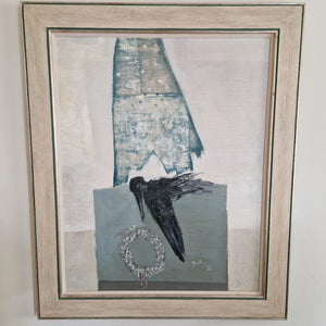 Jan van Heel | Dead Bird, dead crow | painting, oil on canvas | signed ’78 | 120 × 90 cm | framed