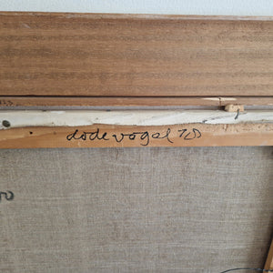 Jan van Heel | Dead Bird, dead crow | painting, oil on canvas | signed ’78 | 120 × 90 cm | backside of the painting