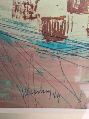 Jan van Heel |Gouache on paper | 30 cm × 25 cm | Signed | Figurative work with female figure | signature