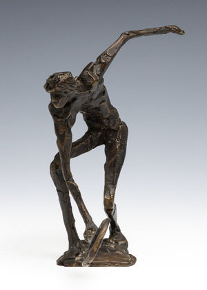 Jits Bakker | “Tennis Player” | Bronze sculpture | Figurative sports figure | Height 16 cm | Signed | close up