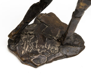 Jits Bakker | “Tennis Player” | Bronze sculpture | Figurative sports figure | Height 16 cm | Signed | signature