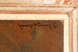 Joop Kropff | Female nude | Oil on canvas | Height 56 cm × width 46 cm | Signed lower right | Intimate depiction of a reclining female nude, neutral background |signature