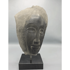 Jules Vermeire | black marble sculpture | Head of a Woman |  Height 56 cm |  Signed Jv on the back | frontside