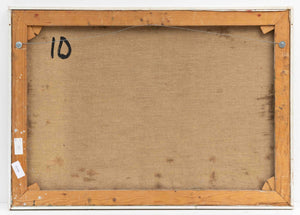 Karel Bleijenberg | Abstract colourful  composition with red and blue | oil on canvas | signed lower right | 60 × 85 cm| backside of painting