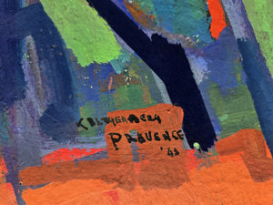 Karel Bleijenberg | Abstract colourfull gouache | Provence | 50 cm × 60 cm | Signed lower right | Signature with title "Provence" 