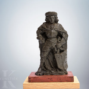 Lambertus Zijl | Sculpture of baked clay | Saint Pontianus of Spoleto, after the cathedral statue by Jan Nude | Height 23 cm | dated circa 1930 | frontside