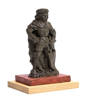 Lambertus Zijl | Sculpture of baked clay | Saint Pontianus of Spoleto, after the cathedral statue by Jan Nude | Height 23 cm | literature, published in: M. Broekhuis et al., Lambertus Zijl | dated circa 1930 | side view right