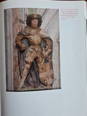 Lambertus Zijl | Sculpture of baked clay | Saint Pontianus of Spoleto, after the cathedral statue by Jan Nude | Height 23 cm | literature, published in: M. Broekhuis et al., Lambertus Zijl | dated circa 1930 | the book Lambertus Zijl | picture in book