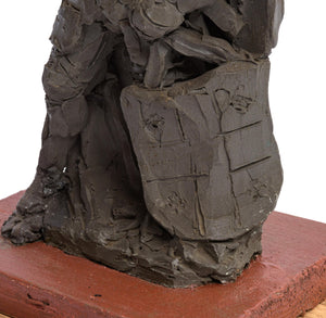 Lambertus Zijl | Sculpture of baked clay | Saint Pontianus of Spoleto, after the cathedral statue by Jan Nude | Height 23 cm | literature, published in: M. Broekhuis et al., Lambertus Zijl | dated circa 1930 | close up