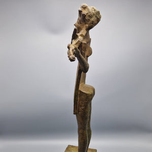 Loek Bos | Bronze sculpture “Violinist” | 41 cm high (base 54 cm) | Signed on the base | 
side view