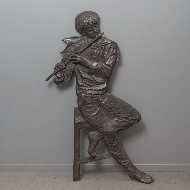 Margot Hudig-Heldring (1919-2006) | Flute Player | Bronze sculpture | 150 cm high × 90 cm wide | Signed | frontside
