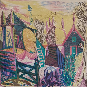 Nicolaas Wijnberg | “Blaricum 1947” | Colour lithograph / graphic work | Sheet size 63 × 47 cm | Image size approx. 32 × 30 cm | Signed and dated “Wijnberg 47” lower left in pencil | Front view