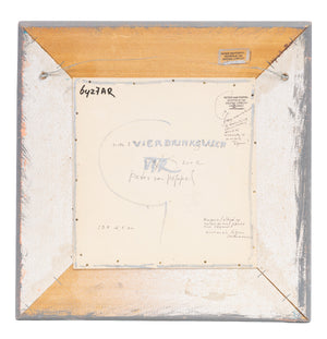 Peter van Poppel, Vier drinkglazen, 2002, tempera op board, 12 × 13 cm, achterkant