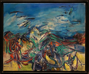 Roel Frankot | Painting | oil on canvas | titled Metamorfose | signed and dated 1967 | 50 × 60 cm | pictured with frame