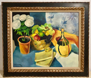 Theo Bitter | Still Life with a Fruit Basket | painting | oil on canvas | signed lower left | 63 × 75 cm | pictured with frame