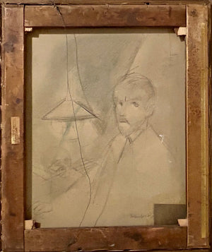 Theo Bitter | Still Life with a Fruit Basket | painting | oil on canvas | signed lower left | 63 × 75 cm | back of the painting wiht drawing