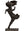 Dark patinated bronze, abstracted image of a lady in a dress with a hat who is caught in the wind.