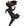 Dark patinated bronze, abstracted image of a lady in a dress with a hat who is caught in the wind. frontside