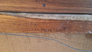 Willem Hussem | Deer | painting oil on canvas | signed lower right | 73 × 84 cm incl. frame | backside signature