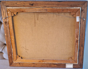 Willem Hussem | Deer | painting oil on canvas | signed lower right | 73 × 84 cm incl. frame | backside